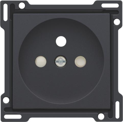 Afwerkingsset voor stopcontact met penaarde en kinderveiligheid, inbouwdiepte 28,5mm, Anthracite