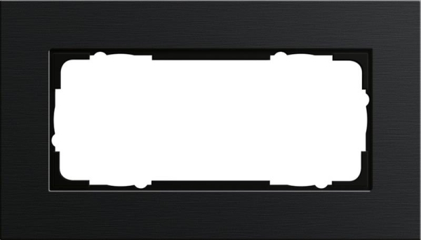 Cadre 2 x sans nervures Gira Esprit Aluminium Noir