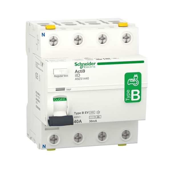 Acti9 iID - residual current circuit breaker - 4 poles - 40A - 30mA - B EV type