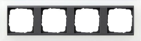 Cadre finition 4 x pour Anthracite Gira Event opaque Blanc