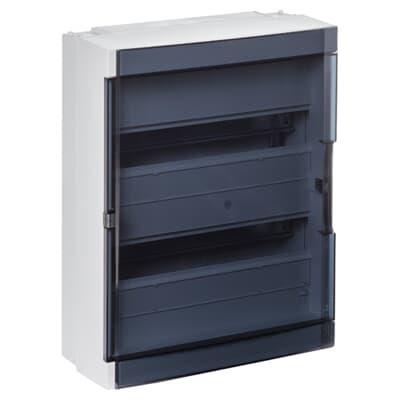 Enclosure Fix-o-Rail 150 2 rows 36 modules with transparent door
