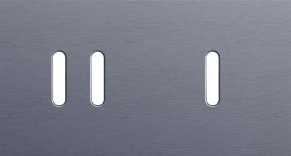 Double cover plate, horizontal 71mm centre distance, for double switching function and single switc