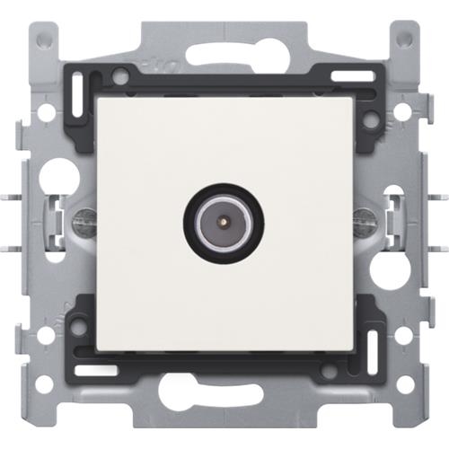 Enkelvoudige mannelijke coaxaansluiting voor TV, 2 GHz, sokkel en afwerkingsset, Wit
