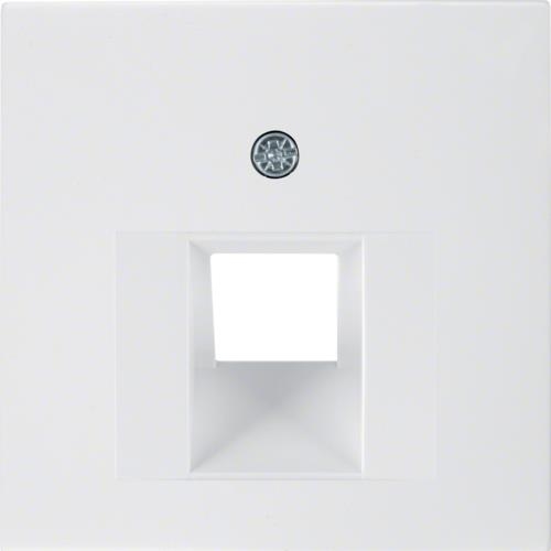 Enjoliveur pour prise informatique simple Berker S.1 / B.3 / B.7 Blanc polaire, brillant