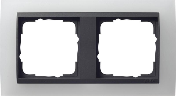 Cadre finition 2 x pour Anthracite Gira Event opaque Blanc