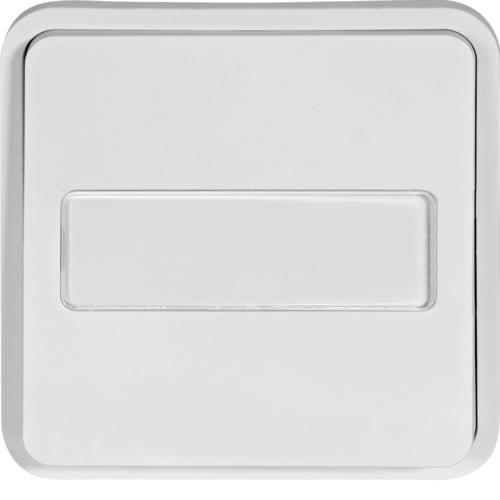 Drukknop Cubyko, NO, verlicht met etikethouder, 10A , Wit, lamp 12V