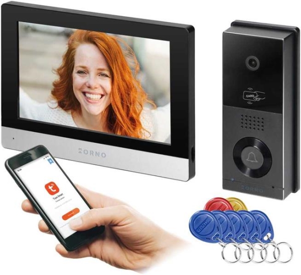 Orno XIRAN, single-family video intercom set, 2-wire, 8", Wifi, touch screen, Full HD, RFID
