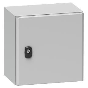 Armoire Spacial S3D hauteur 300 largeur 200 profondeur 150mm avec une porte pleine et plaque de mont