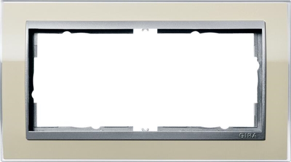 Cover frame 2 gang without circuit breaker intermediate frame C Alu Gira Event Clear Sand