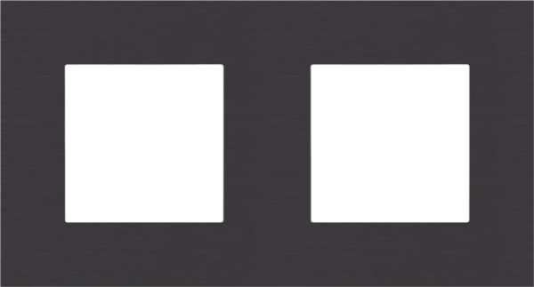 Plaque double horizontale entraxe 71mm Black