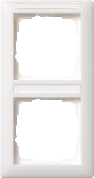 Afdekraam 2 voudig met tekstkader verticaal standard 55 zuiver Wit mat