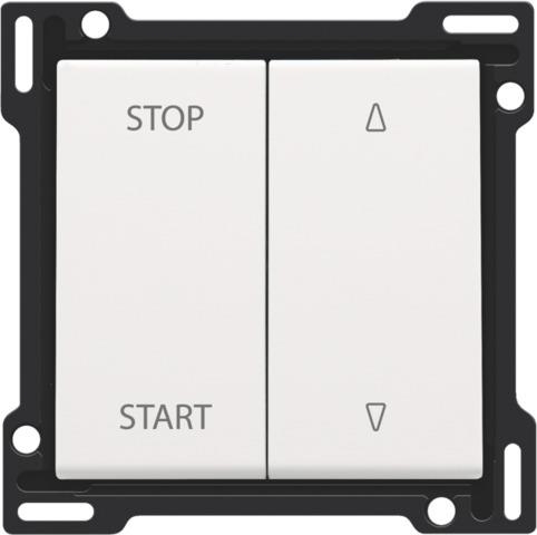 Set de finition pour double interrupteur pour volets White Steel