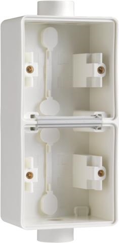 Double boîte en saillie étanche aux projections d’eau vertical avec deux entrées M20 simples Blanc