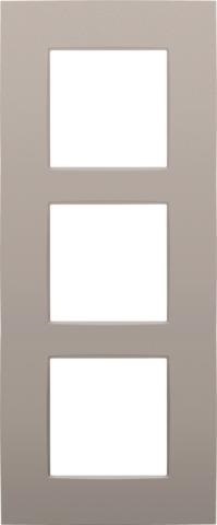 Triple cover plate, 60mm center distance, vertical, Niko Intense Bronze color cover