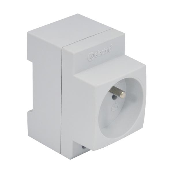 Stopcontact voor montage op Din rail Frankrijk - België 1 x 2A 220 - 240Vac