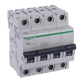 Disjoncteur modulaire Multi 9 - C60H - 4 pôles 25A courbe C