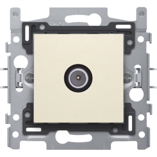 Enkelvoudige mannelijke coaxaansluiting voor TV, 2 GHz, sokkel en afwerkingsset, Creme
