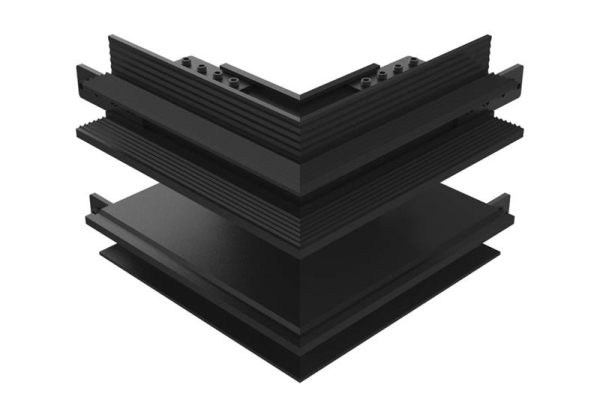 Connexion L90° mur extérieur Noir mat