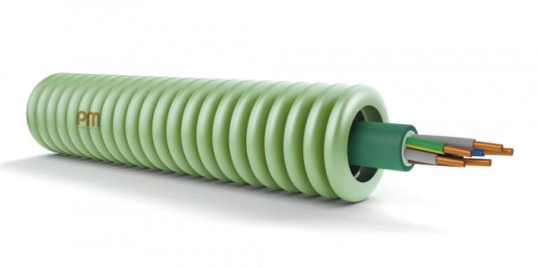 Voorgekabelde buis xgb 3G2.5 diameter 20mm full Lsoh op rol van 100m CPR klasse: CCA s1d2a1
