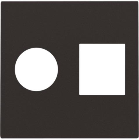 Afwerkingsset voor enkelvoudige coaxaansluiting en netwerkaansluiting TV + RJ45 telenet dark Brown