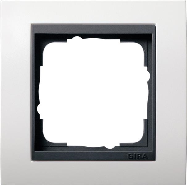 Cover frame 1 gang intermediate frame Anthracite Gira Event pure White