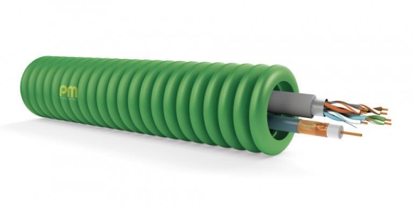 Voorgekabelde buis met Utp en Coax Pvc6 op rol van 50m