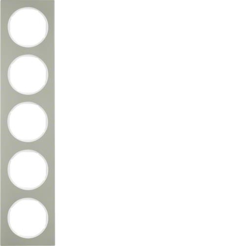 Afdekplaat 5 - voudig Berker R.3 Inox / Polarwit