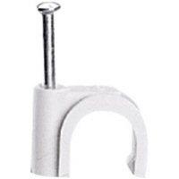 Hechtklem fixfor ronde kabel diameter 12mm - Wit - spijker 30mm