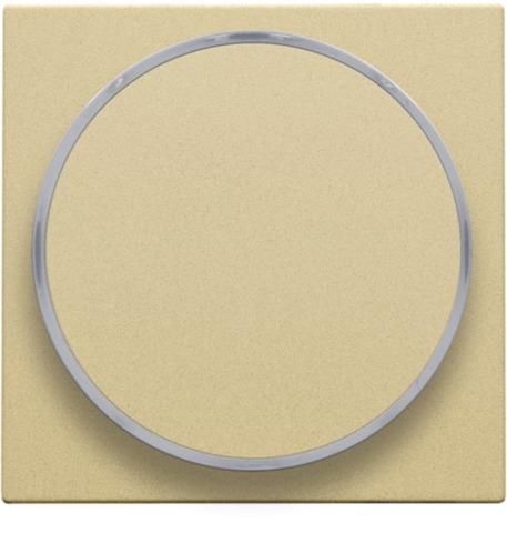 Afwerkingsset met doorschijnende ring zonder symbool voor drukknop 6A met amberkleurige Led Alu Gold
