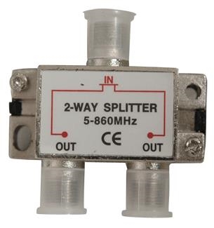 Antenne 2-weg splitter - F connectoren - 1 in / 2 uit