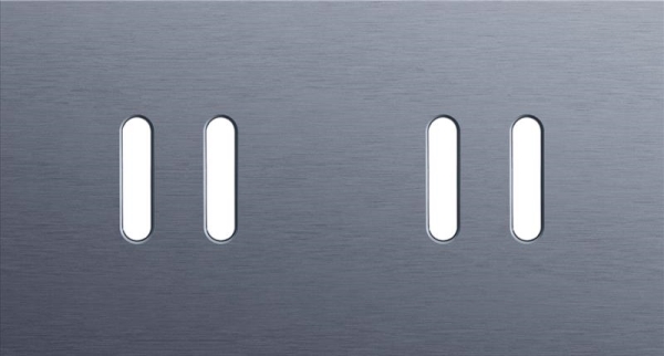 Plaque de recouvrement double, horizontale 71mm d'entraxe, pour des fonctions d'interrupteur double,
