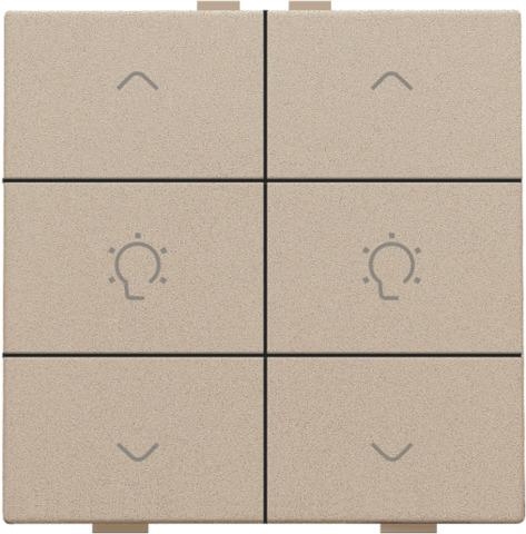 Commande de variateur double pour Niko Home control 6 x Champagne