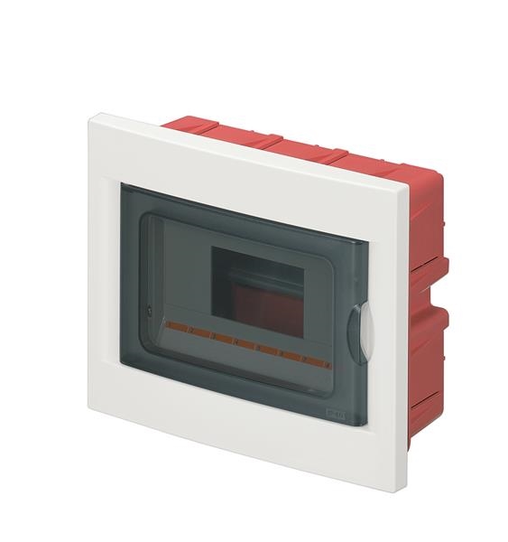 Coffret encastré Blanc 8 modules porte fumée IP40 240 x 194 x 80 l x h x pmm Ral 9001