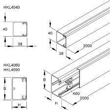 HKL - electrical installation duct, 40 x 62 x 2000mm Grey