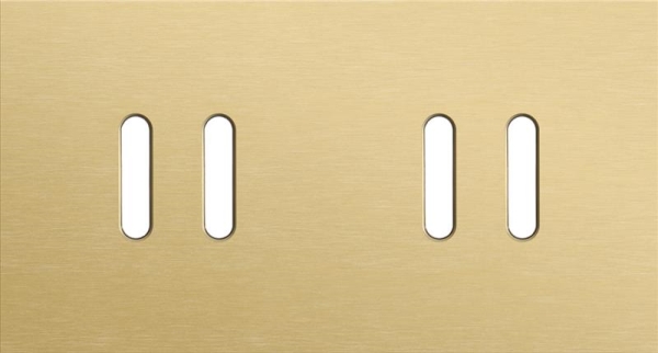 Tweevoudige afdekplaat, horizontaal 71mm centerafstand, voor tweevoudige schakelfuncties, Niko rocke