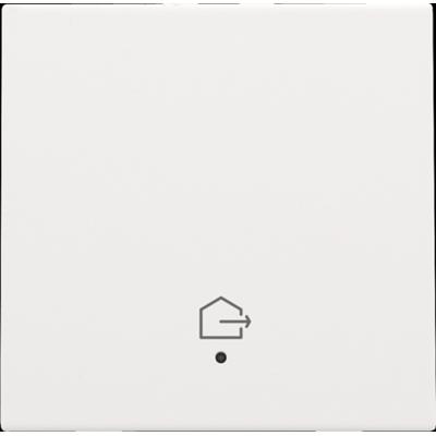 Afwerkingsset met lens voor geconnecteerde enkelvoudige schakelaar met symbool woning verlaten,