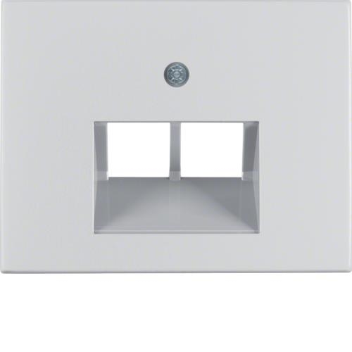 Enjoliveur pour prise informatique double Berker K.5 Alu