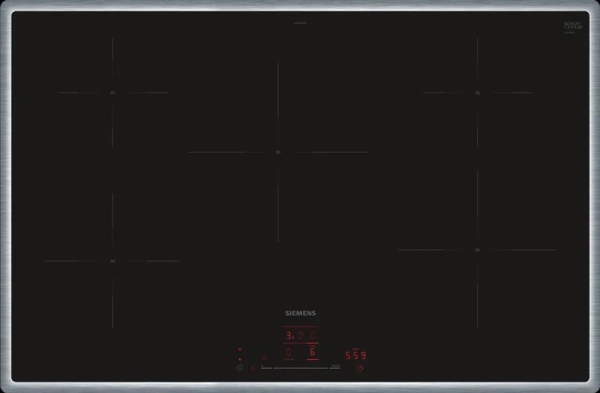 Table de cuisson IQ100 induction 80cm, powerInduction, 5 zones, touchSlider avec 17 positions de rég