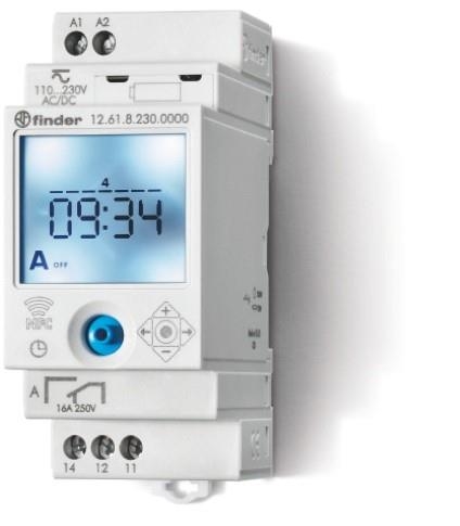 Interrupteur horaire astro progammable 1 inverseur 16A 240Vac NFC smartphone programmable
