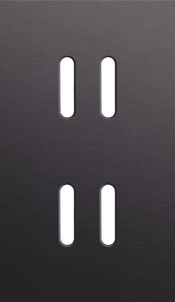 Plaque de recouvrement double, verticale 60mm d'entraxe, pour des fonctions d'interrupteur double, N
