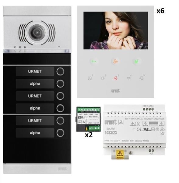 Kit vidéo 6 appartements préprogrammé