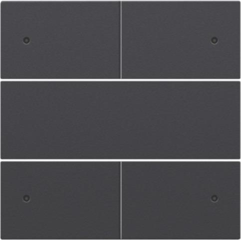 Set de finition pour bouton - poussoir quadruple libre de potentiel 24V avec Led Anthracite
