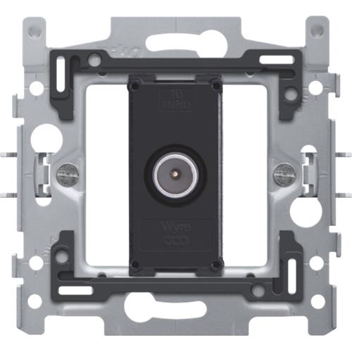 Sokkel voor enkelvoudige coaxaansluiting voor TV, 2 GHz, klauwbevestiging