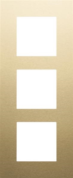 Triple cover plate, 60mm center distance, vertical, Niko Pure Aluminum brushed Gold