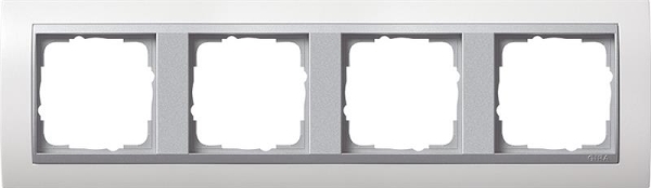 Cover frame 4 gang intermediate frame colour Aluminium Gira Event pure White