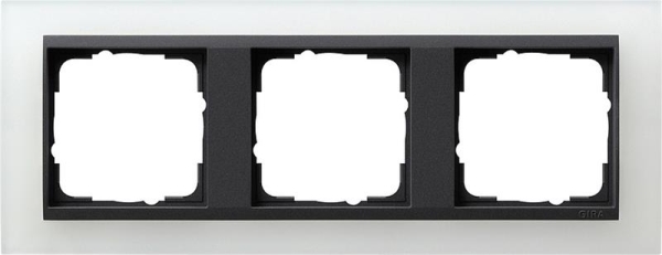 Cadre finition 3 x pour Anthracite Gira Event opaque Blanc
