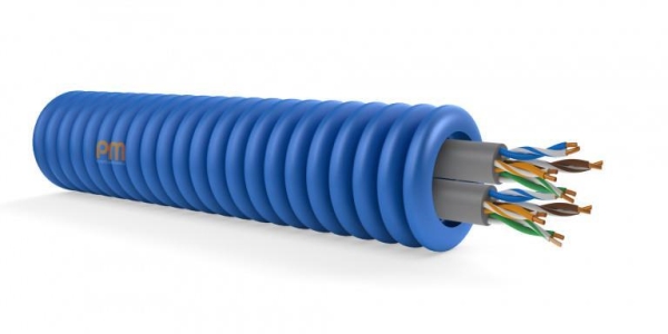 Prewired conduit 2 x UTP cat6 diameter 16mm on a drum of 300m