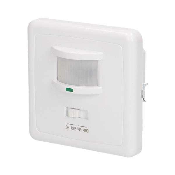 PIR geluids- en bewegingsdetector 160° beschermingsgraad IP20 detectiebereik 160°