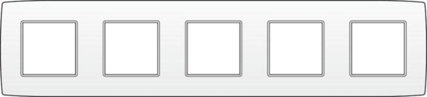 Plaque quintuple horizontale entraxe 71mm Blanc