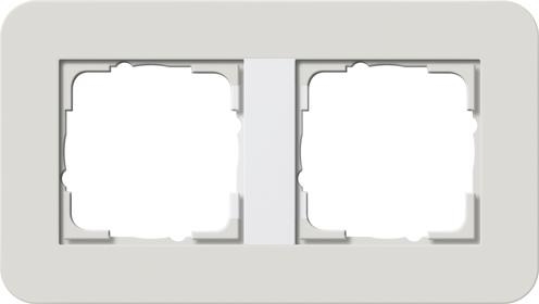 Afdekraam 2 voudig Gira E3 licht Grijs / zuiver Wit